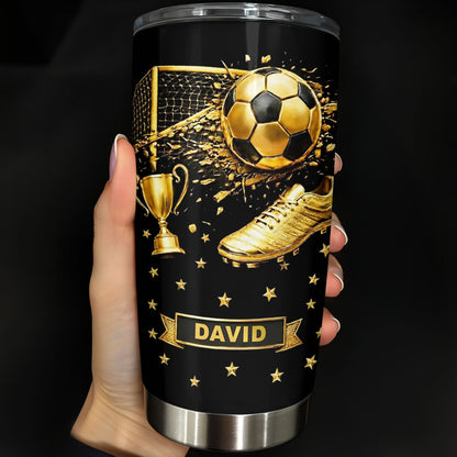 Celebrate Your Achievements Soccer Ball, Trophy And Cleats