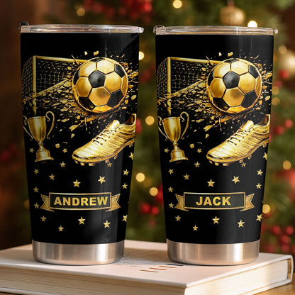 Celebrate Your Achievements Soccer Ball, Trophy And Cleats