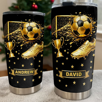 Celebrate Your Achievements Soccer Ball, Trophy And Cleats