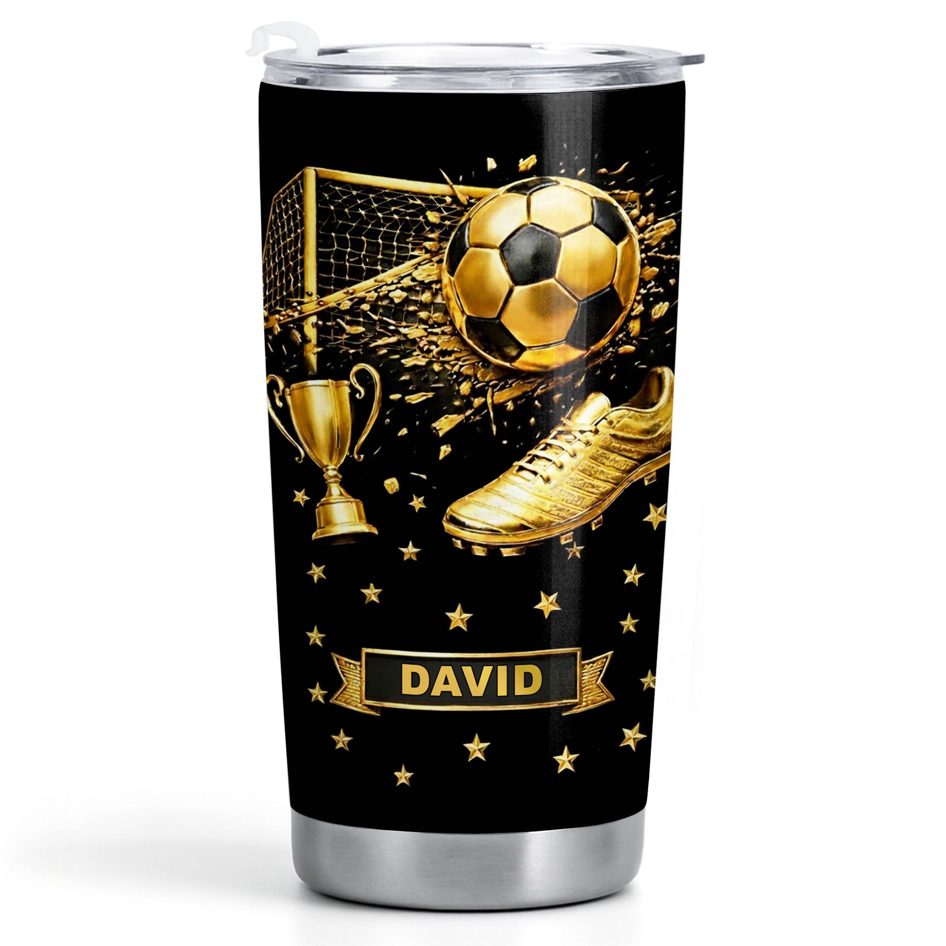 Celebrate Your Achievements Soccer Ball, Trophy And Cleats