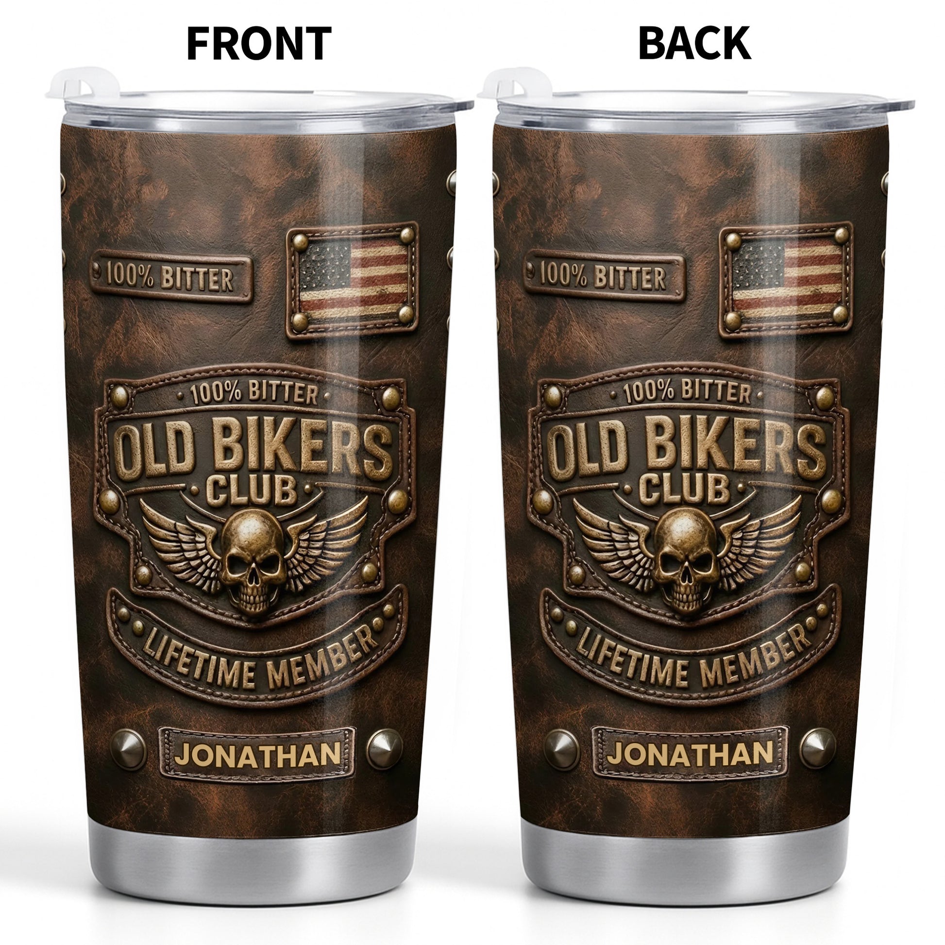 Old Bikers Club Lifetime Member Skull And Wings