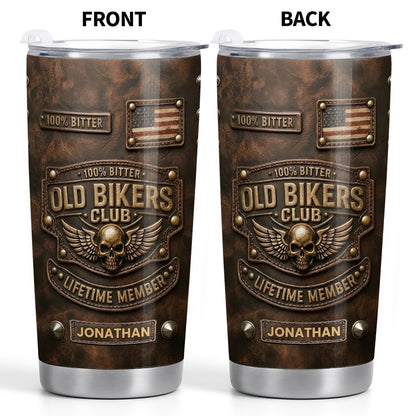 Old Bikers Club Lifetime Member Skull And Wings