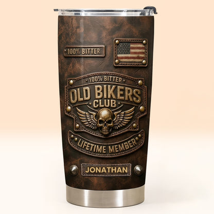 Old Bikers Club Lifetime Member Skull And Wings