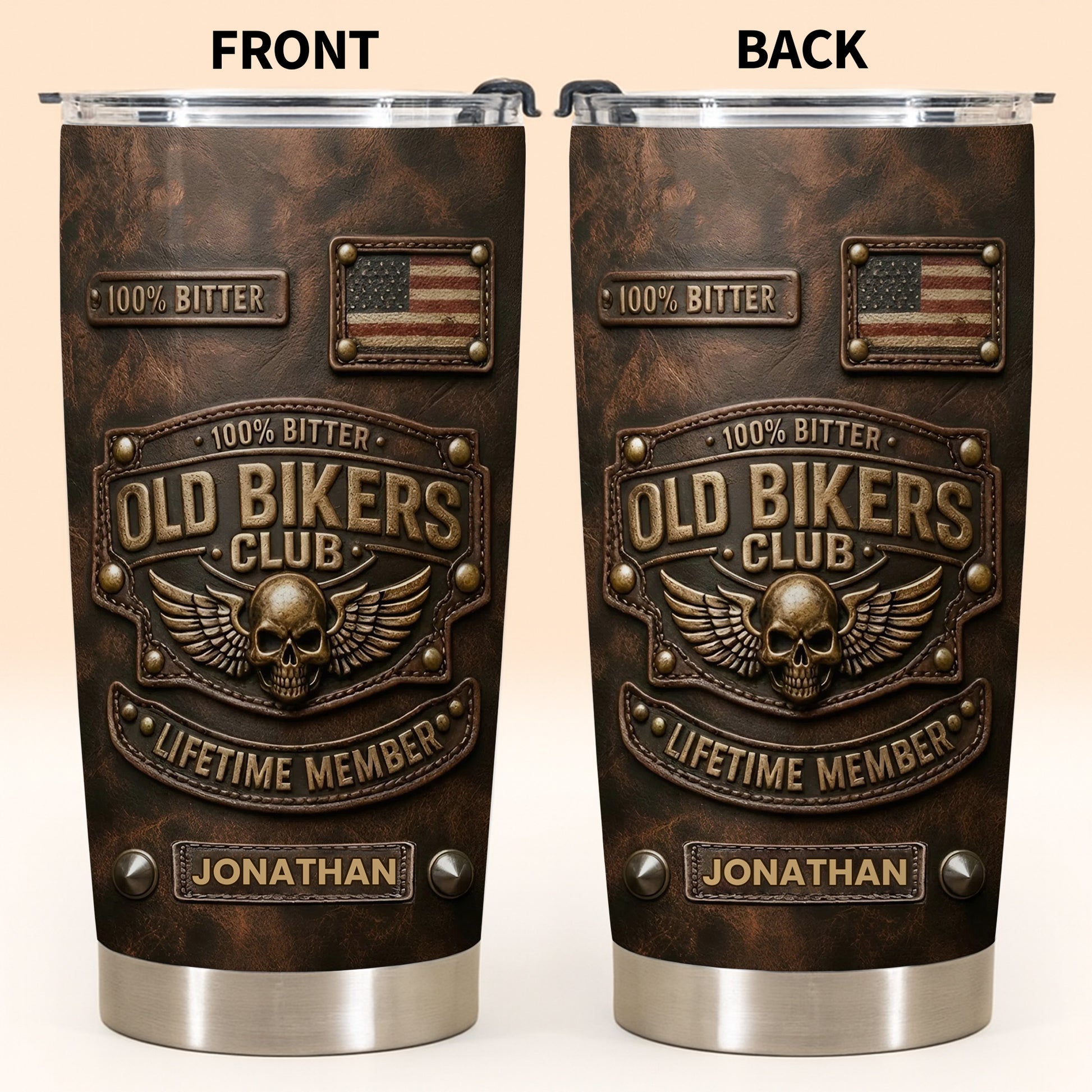 Old Bikers Club Lifetime Member Skull And Wings