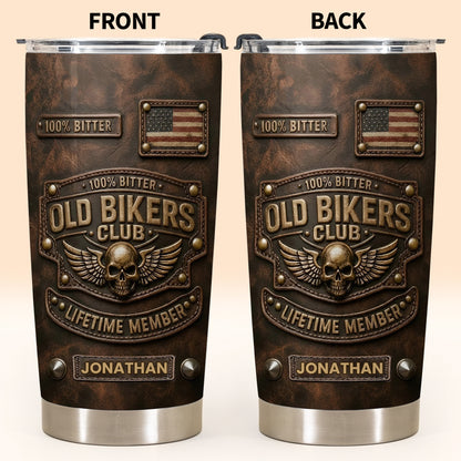 Old Bikers Club Lifetime Member Skull And Wings