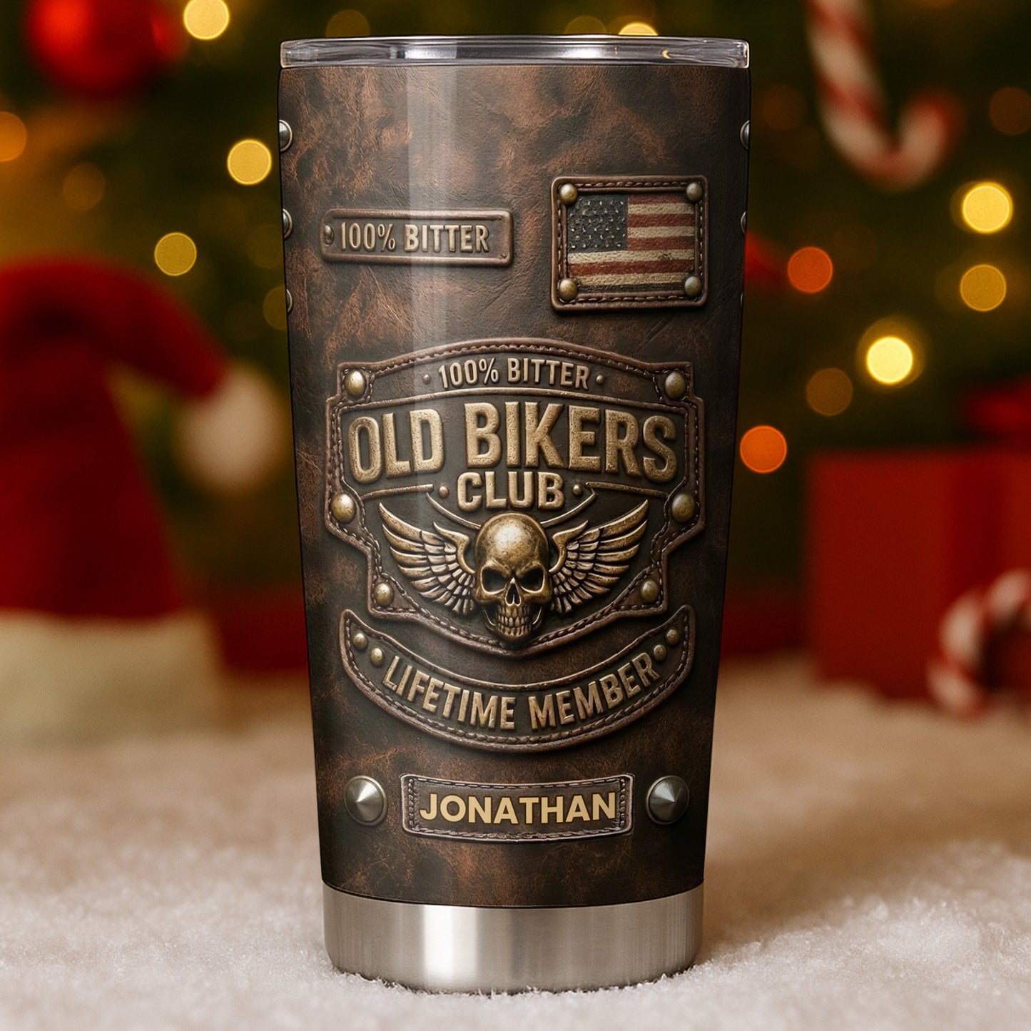 Old Bikers Club Lifetime Member Skull And Wings