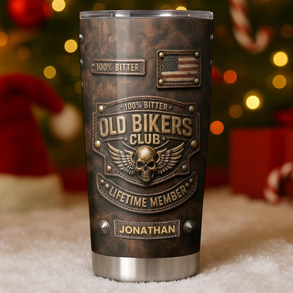 Old Bikers Club Lifetime Member Skull And Wings