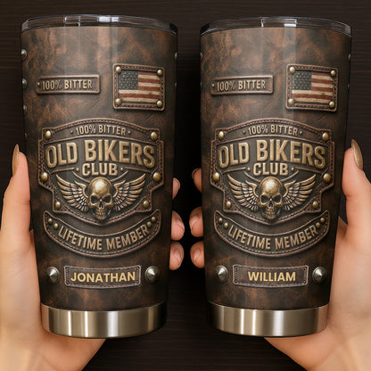 Old Bikers Club Lifetime Member Skull And Wings