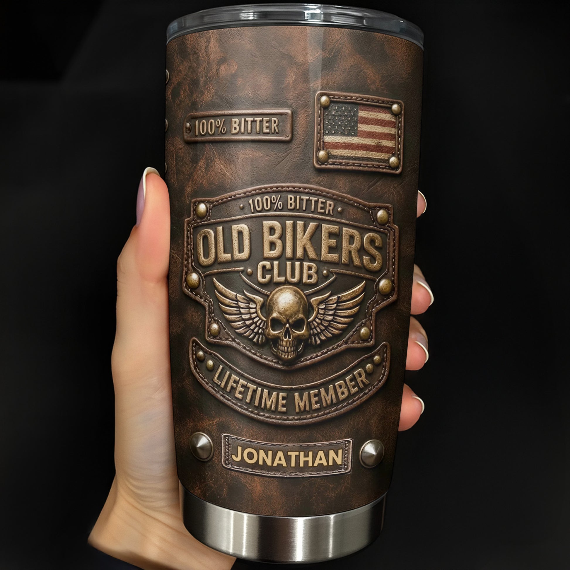 Old Bikers Club Lifetime Member Skull And Wings