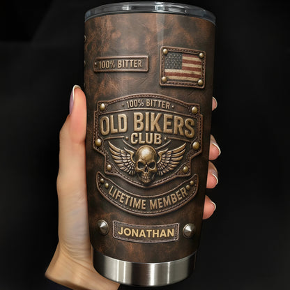 Old Bikers Club Lifetime Member Skull And Wings