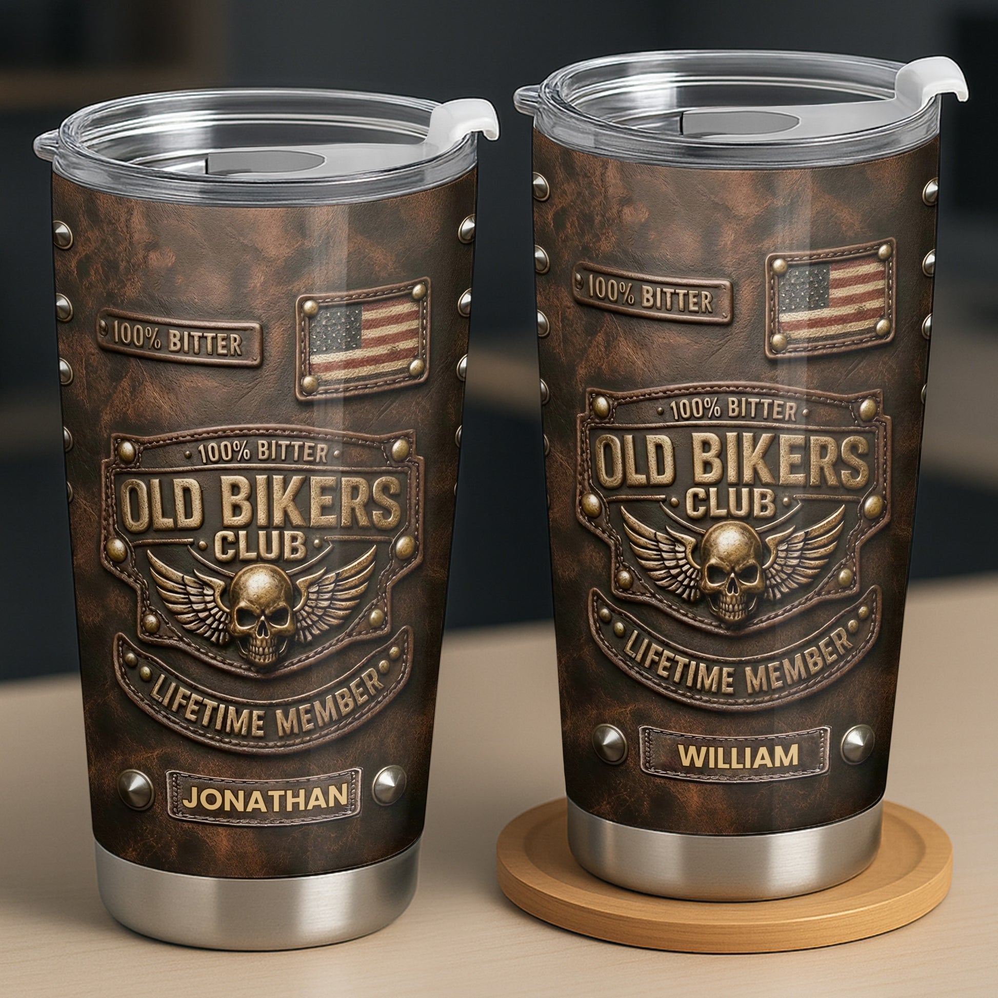 Old Bikers Club Lifetime Member Skull And Wings