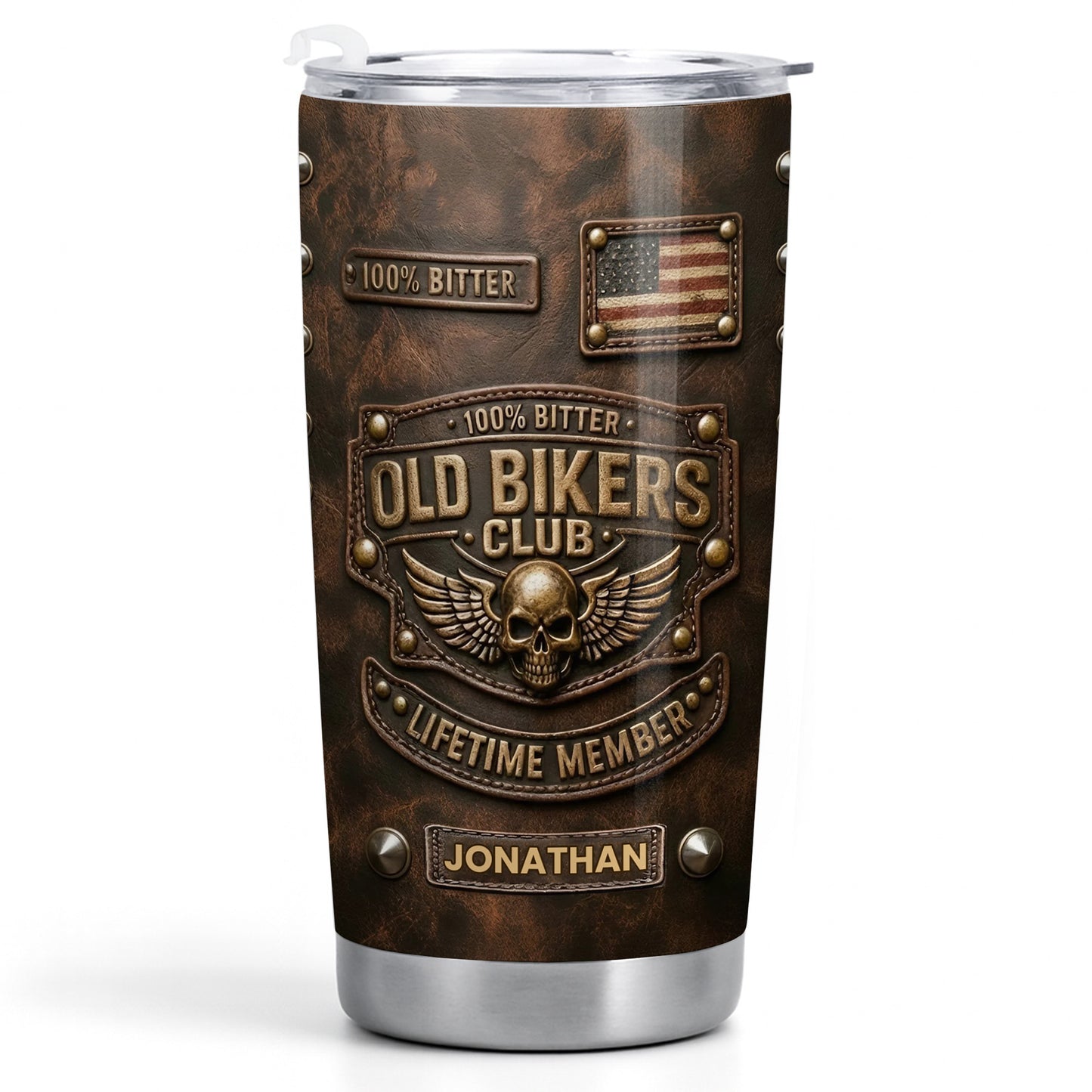 Old Bikers Club Lifetime Member Skull And Wings