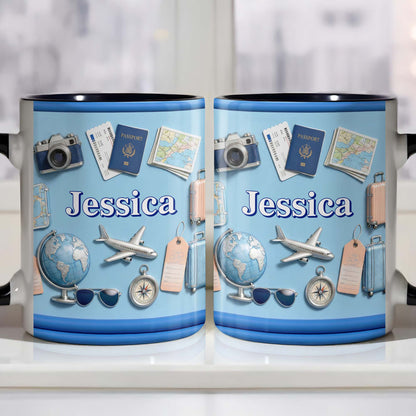 Ready For My Next Adventure Globe Airplane And Camera Travel Design