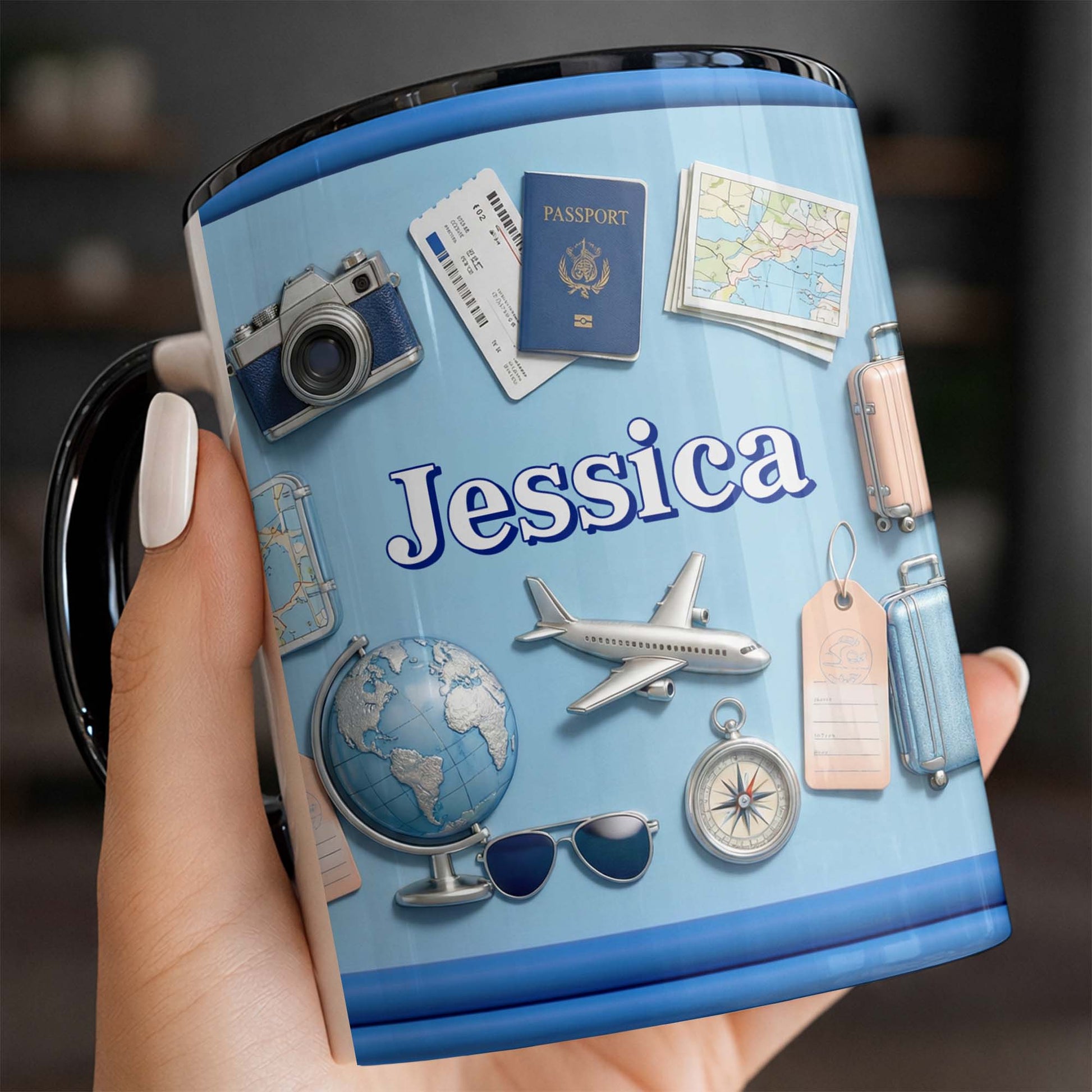 Ready For My Next Adventure Globe Airplane And Camera Travel Design