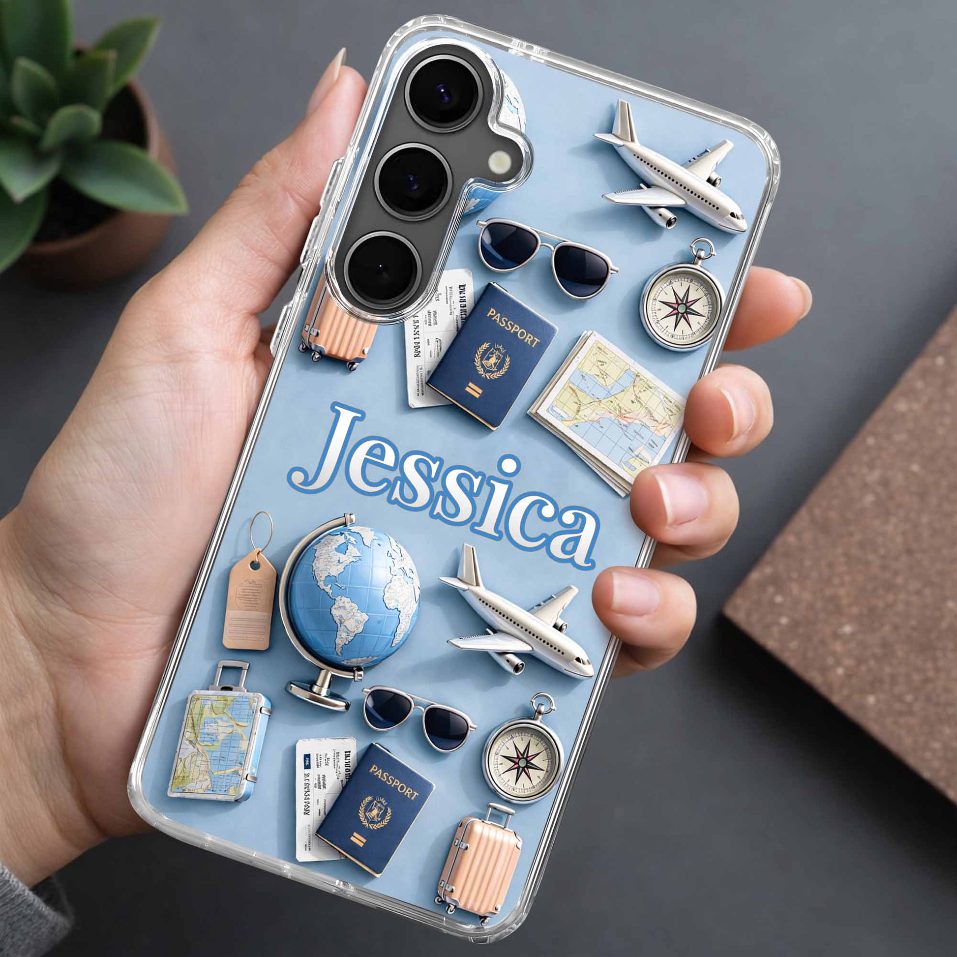 Explore The World With Passport, Airplane, And Globe