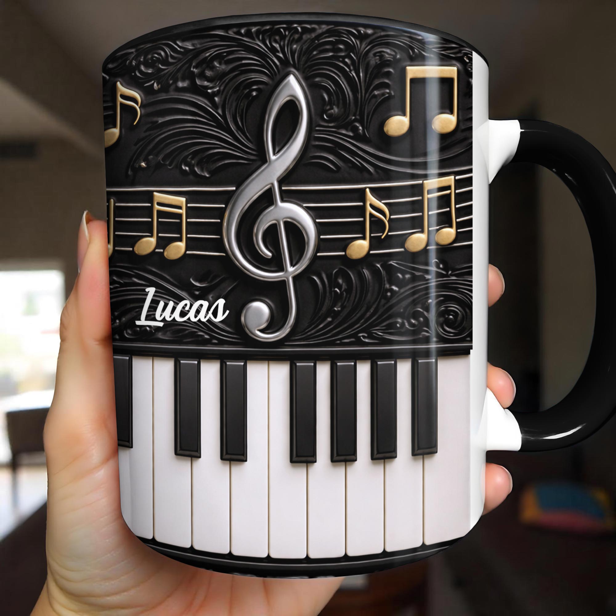 Personalized Music Note Design, Accent Mug, Gift For Music Lovers ...