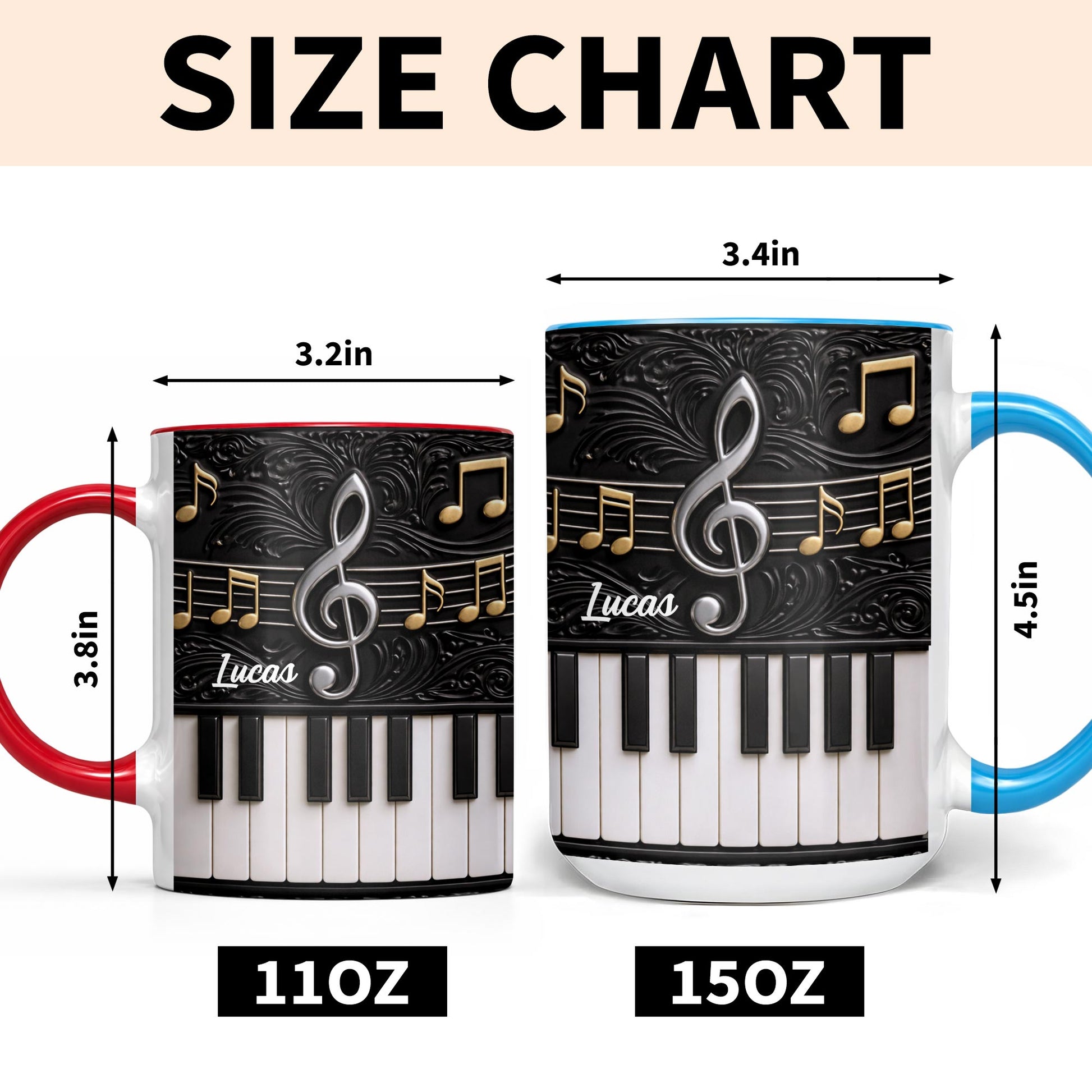 Personalized Music Note Design With Piano Keys