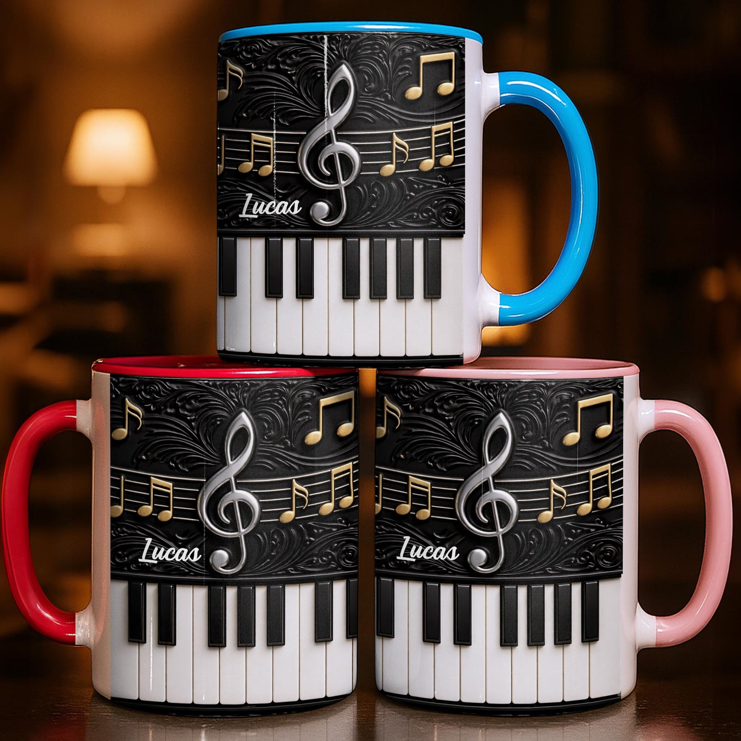 Personalized Music Note Design With Piano Keys