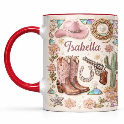 A Cowgirl's Spirit With Pink Boots Hat And Flowers