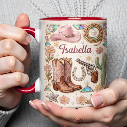 A Cowgirl's Spirit With Pink Boots Hat And Flowers