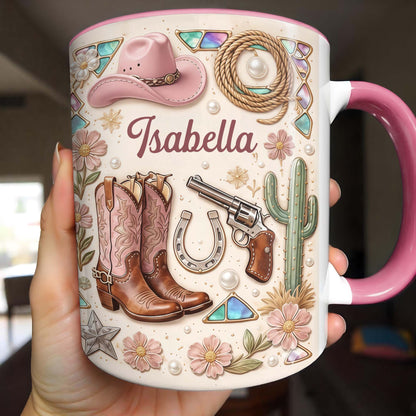 A Cowgirl's Spirit With Pink Boots Hat And Flowers