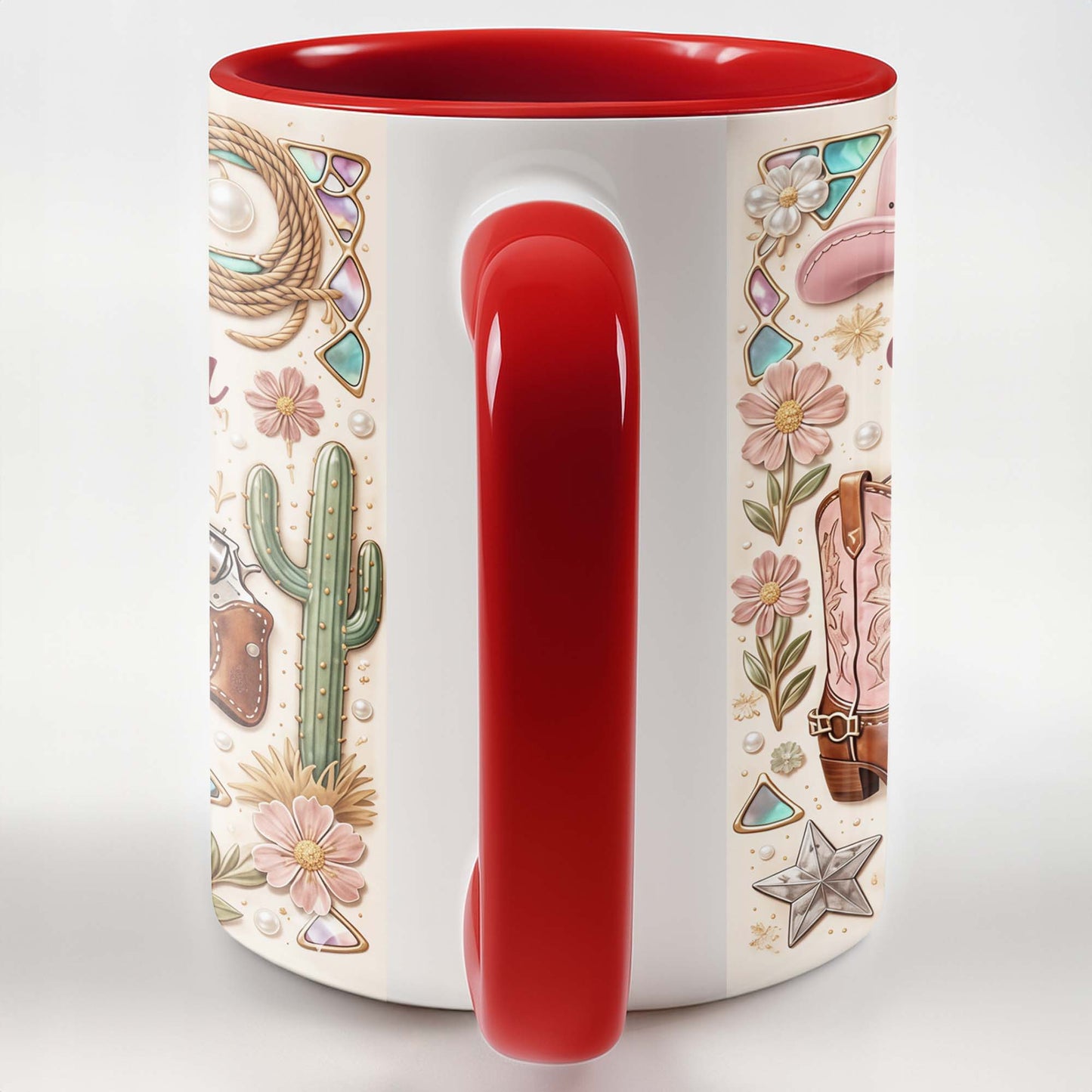 A Cowgirl's Spirit With Pink Boots Hat And Flowers