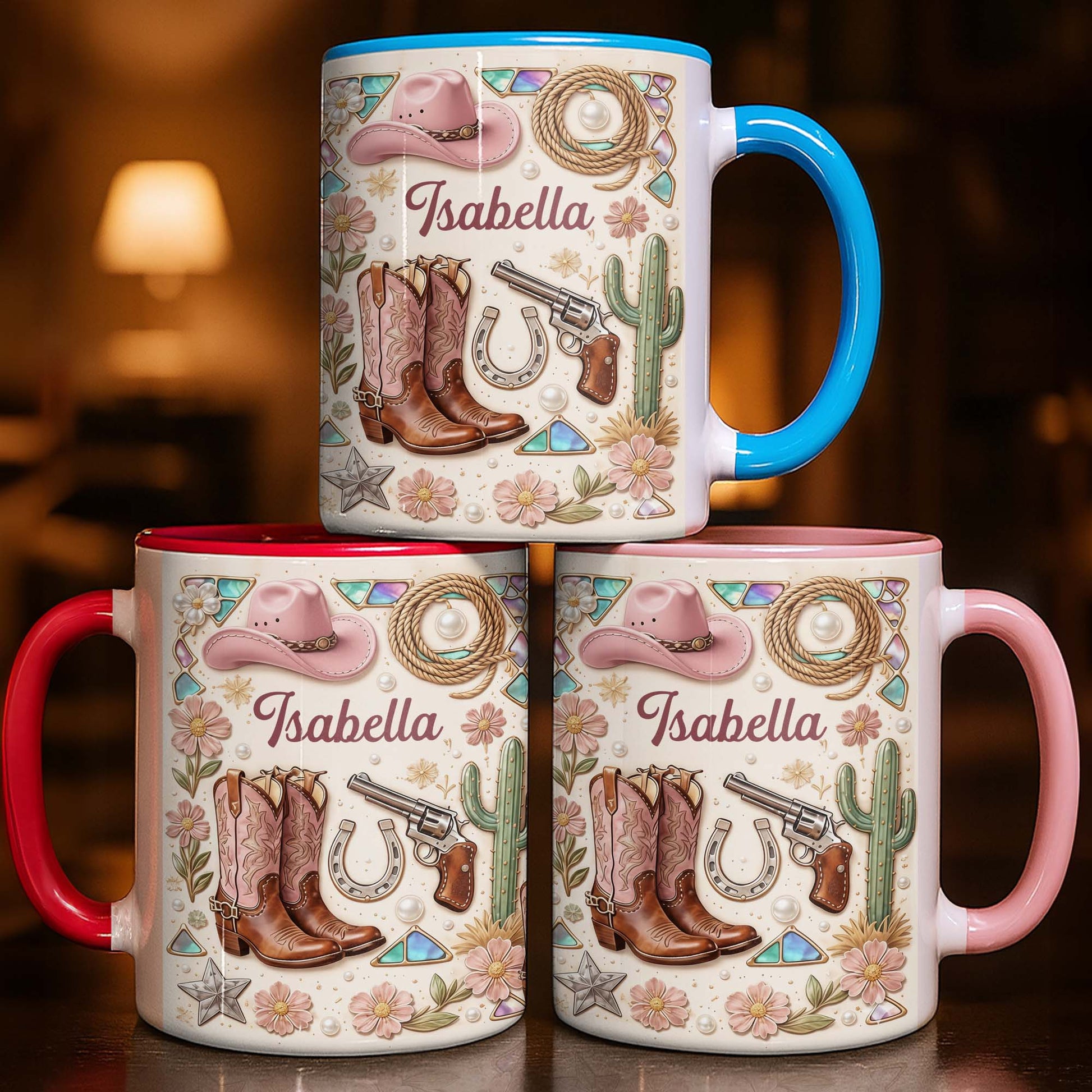 A Cowgirl's Spirit With Pink Boots Hat And Flowers