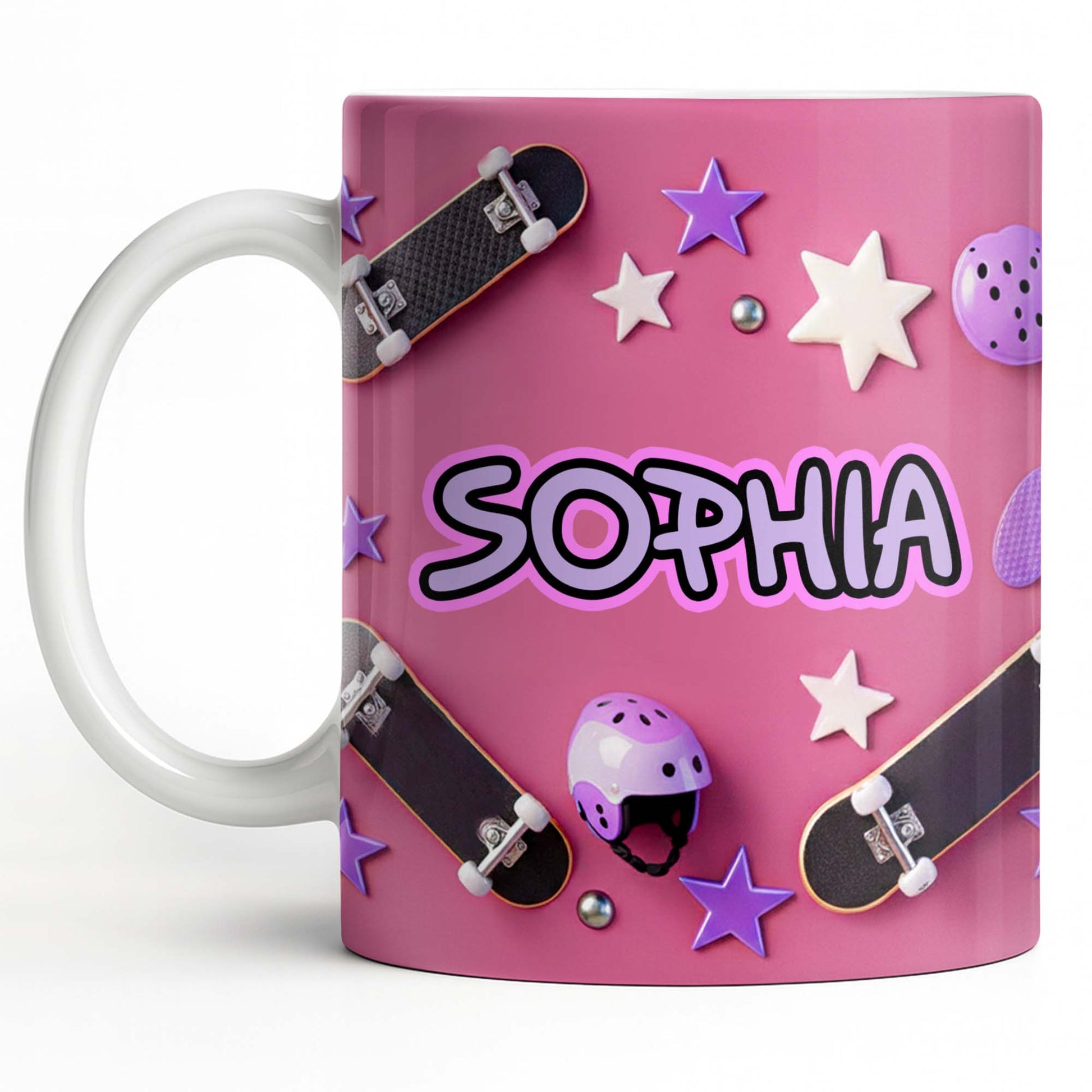 Skate Like A Girl With Style Skateboard And Stars