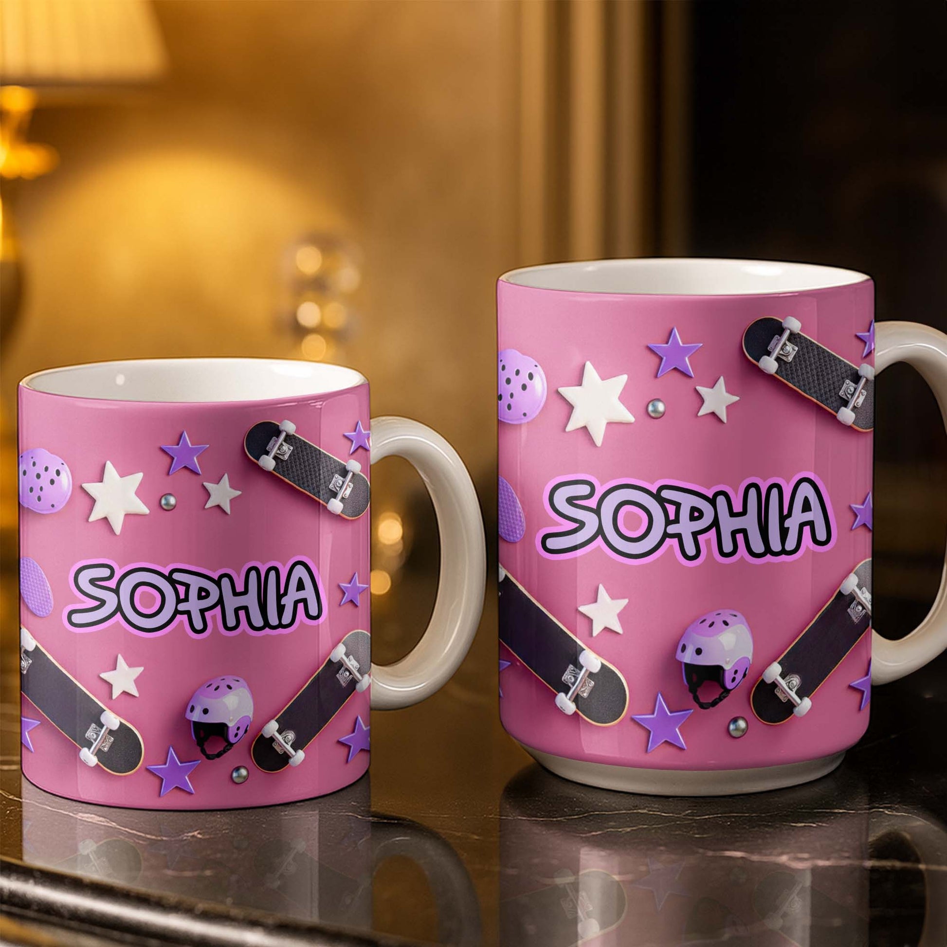 Skate Like A Girl With Style Skateboard And Stars