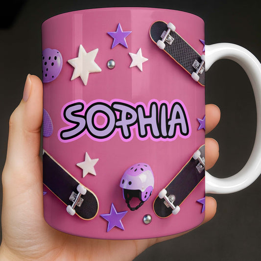 Skate Like A Girl With Style Skateboard And Stars