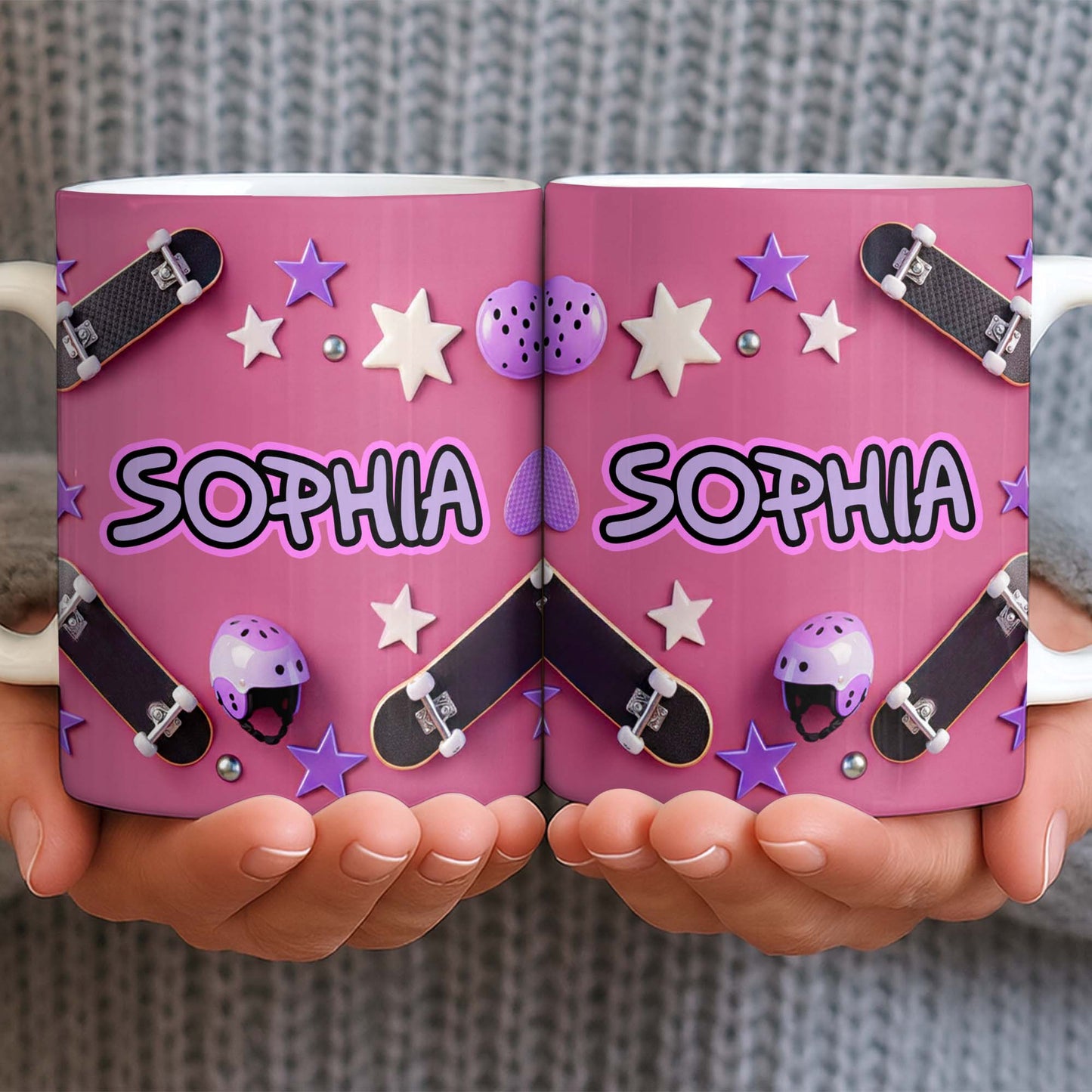 Skate Like A Girl With Style Skateboard And Stars