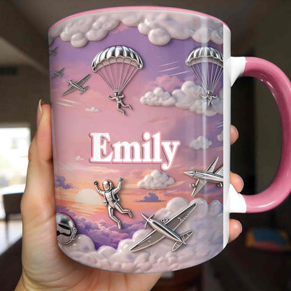 Flying High Above The Clouds With Skydiver And Airplane Graphics