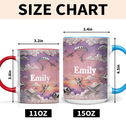 Flying High Above The Clouds With Skydiver And Airplane Graphics