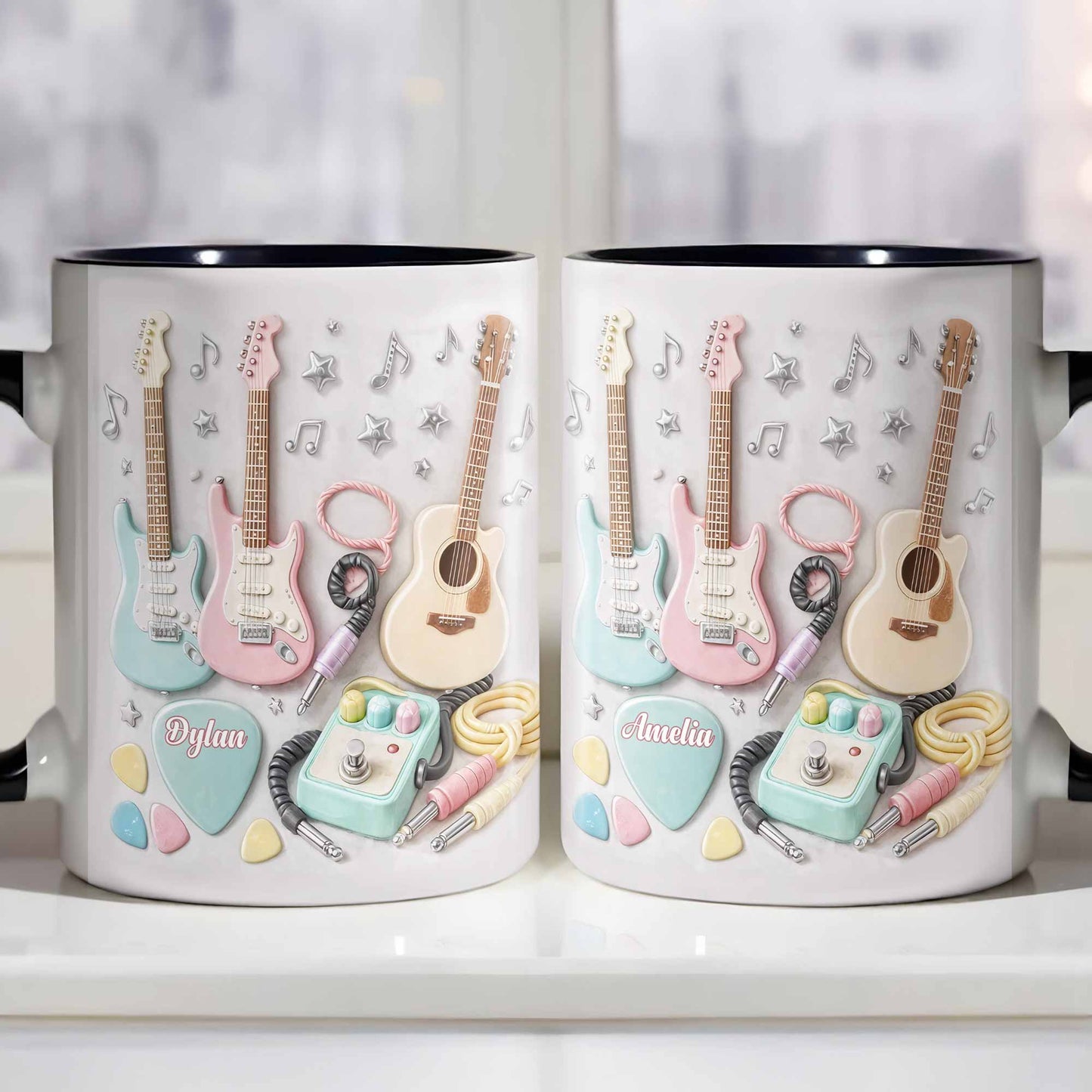 A Symphony Of Style And Sound Guitars And Music Notes