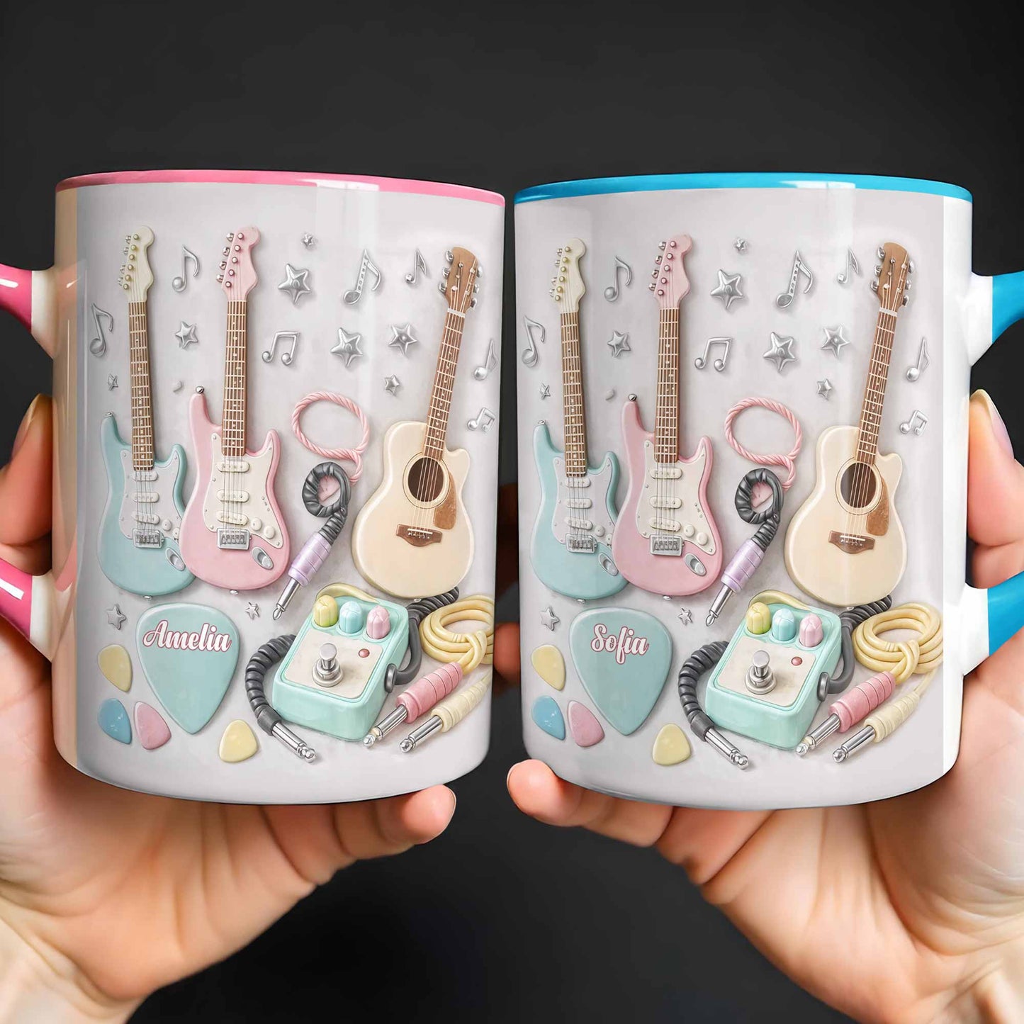 A Symphony Of Style And Sound Guitars And Music Notes