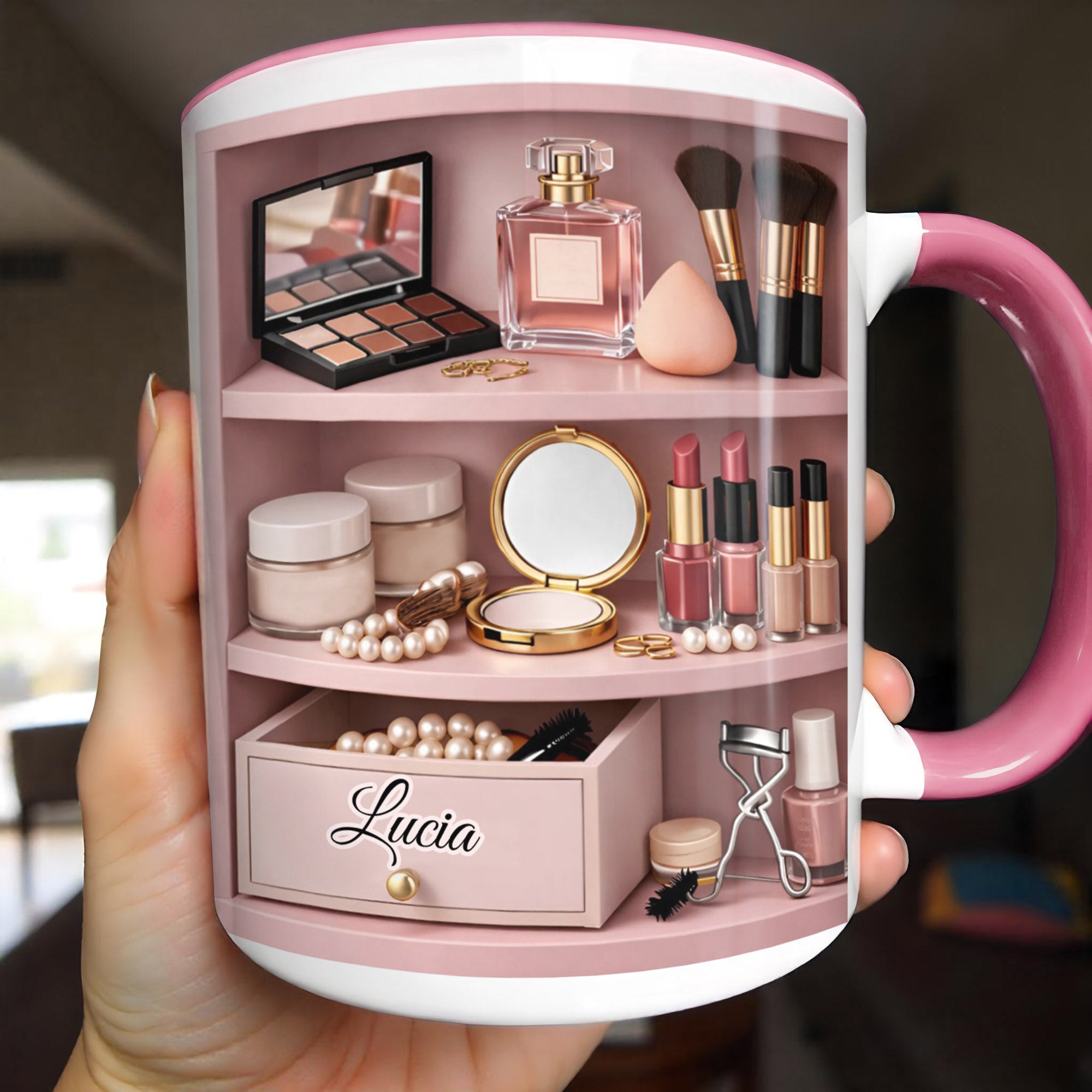 Beauty Essentials Collection, Personalized Accent Mug, Gift For Makeup ...