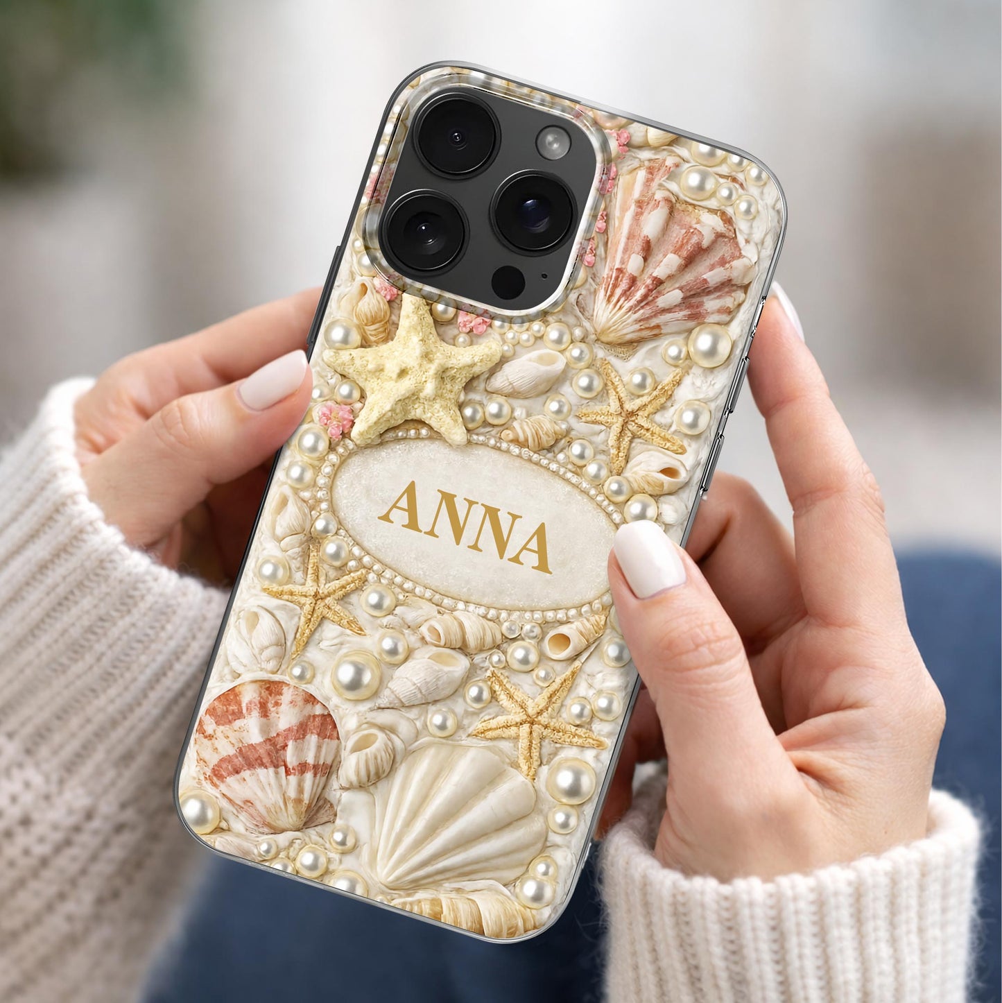 Anna, Personalized Shell And Starfish Case