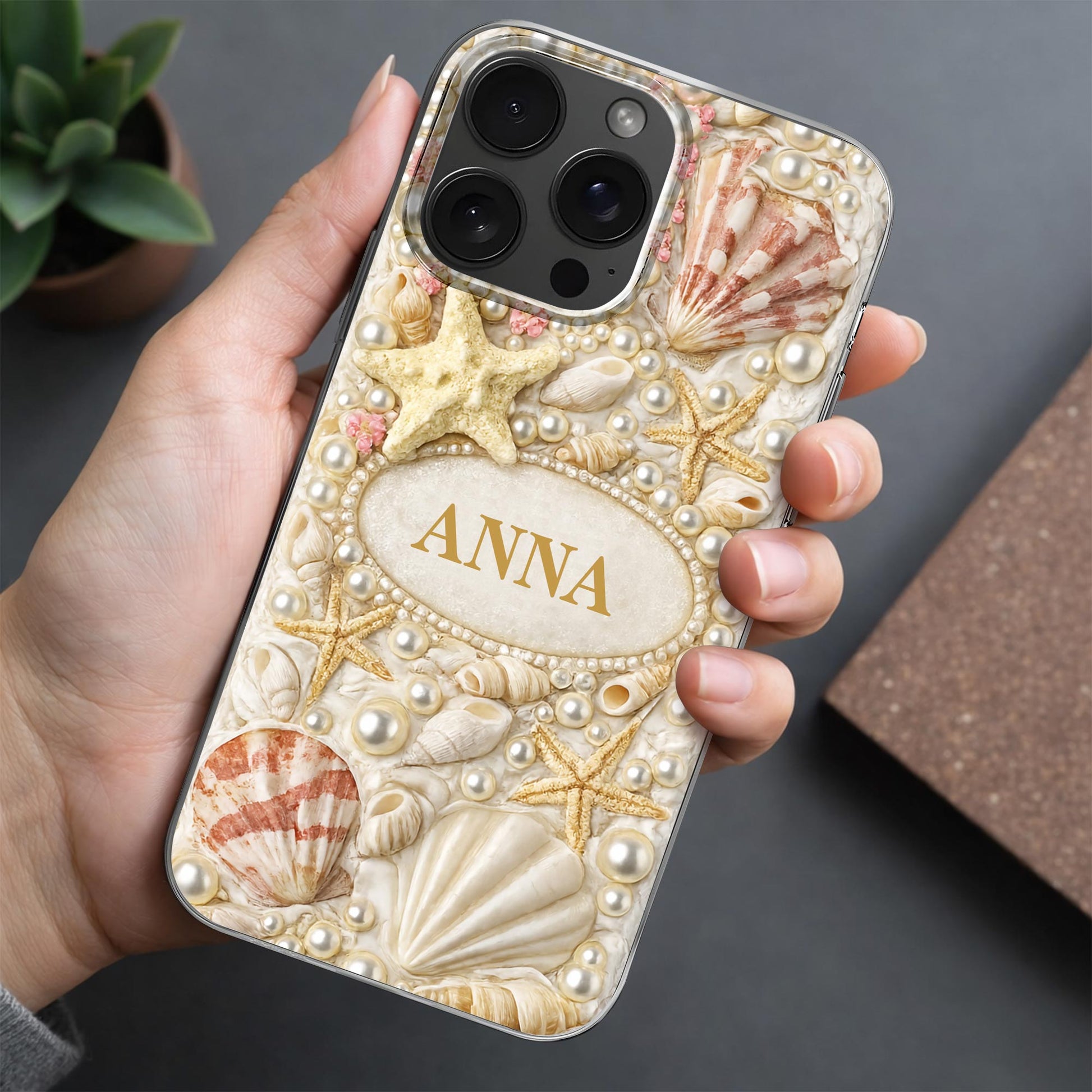 Anna, Personalized Shell And Starfish Case