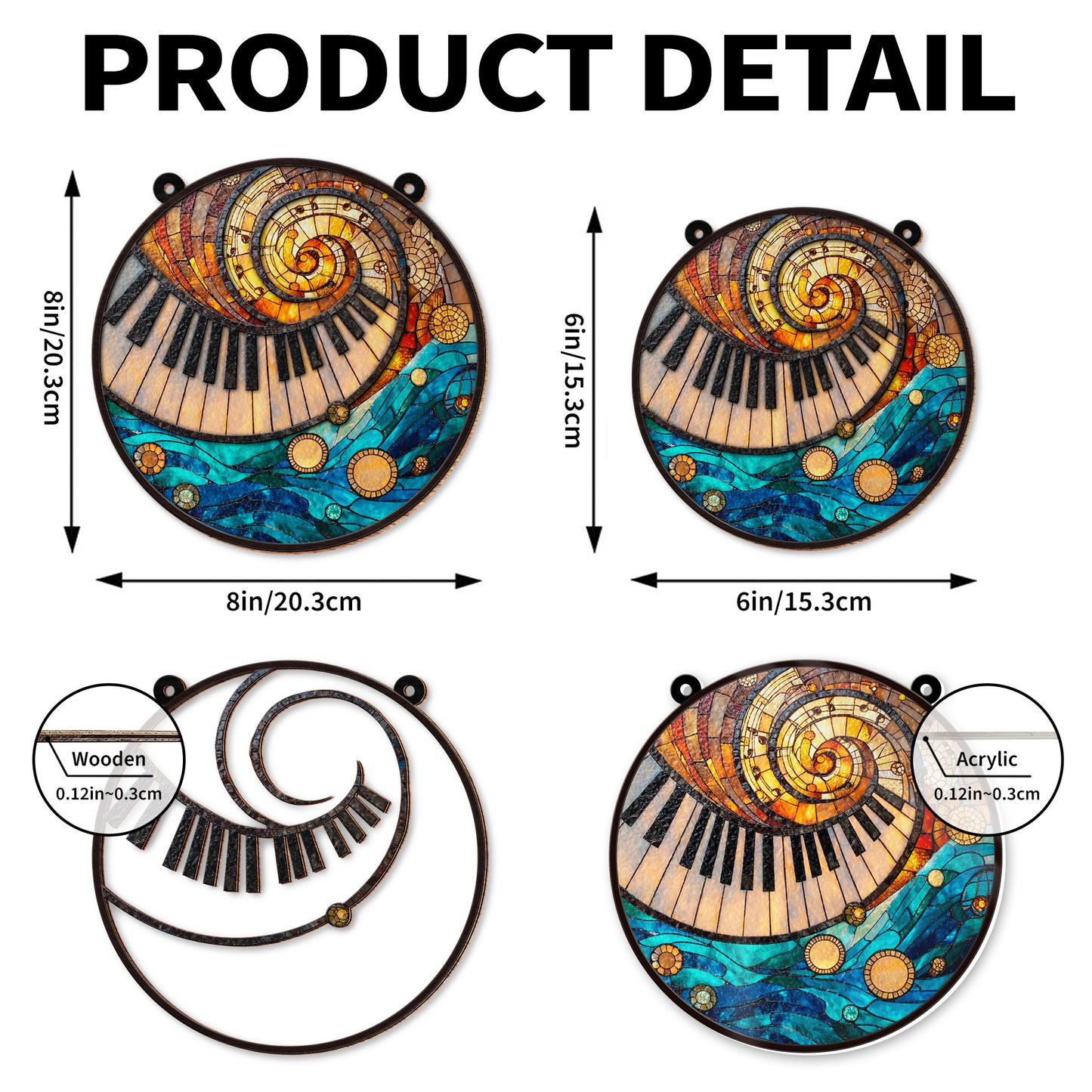 Music Is The Harmony Of The Soul, Piano Keys And Spiral Notes