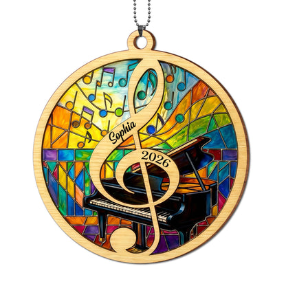 2026 Piano And Music Notes Ornament