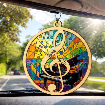2026 Piano And Music Notes Ornament
