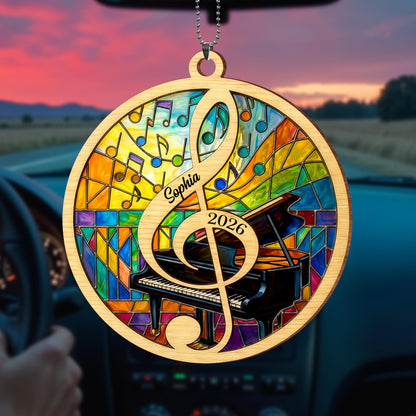 2026 Piano And Music Notes Ornament