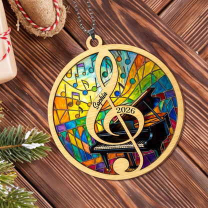 2026 Piano And Music Notes Ornament
