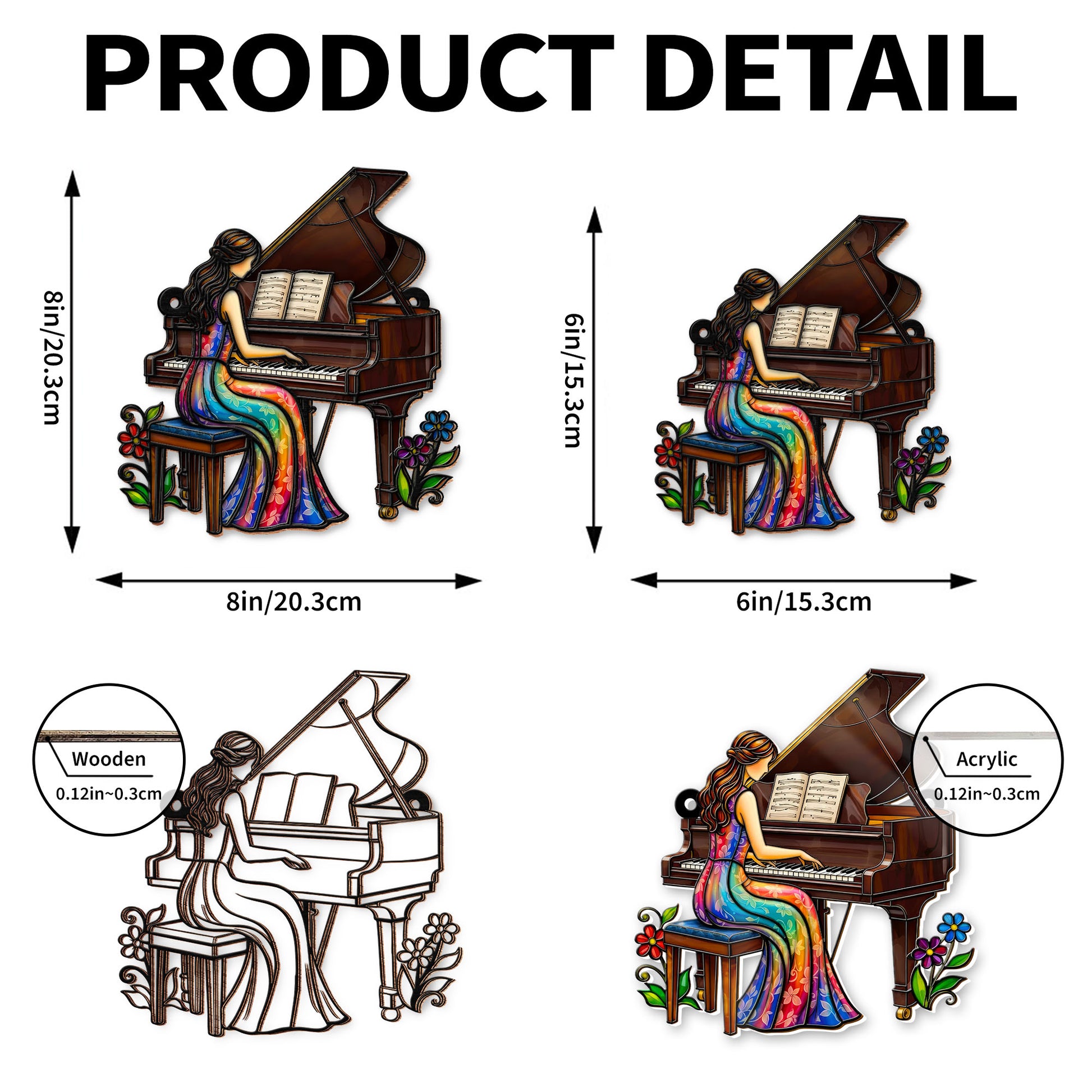 Music Is The Language Of The Soul Woman Playing Grand Piano And Flowers