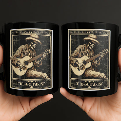The Guitarist XVII Skeleton Tarot Card Playing Acoustic Guitar