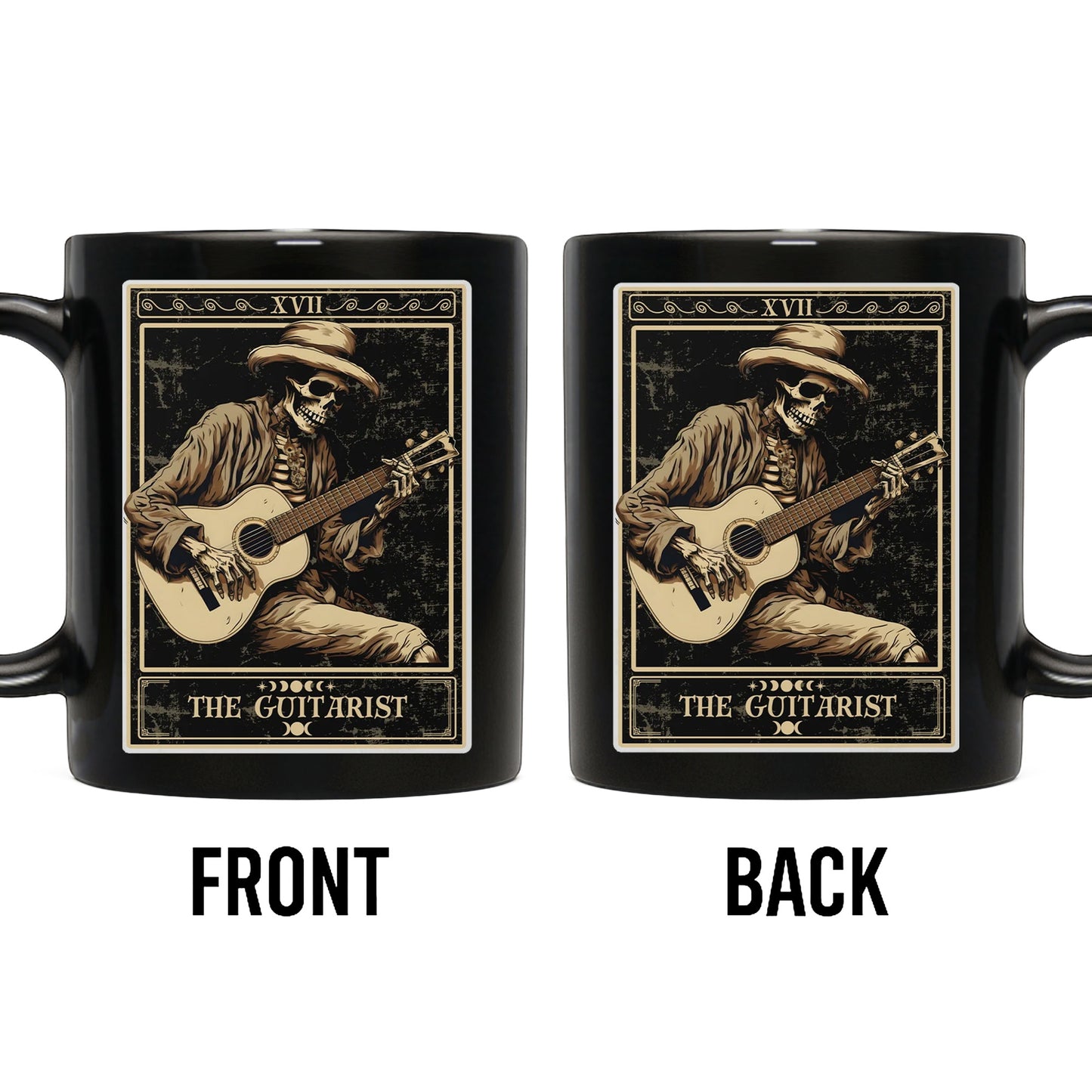 The Guitarist XVII Skeleton Tarot Card Playing Acoustic Guitar