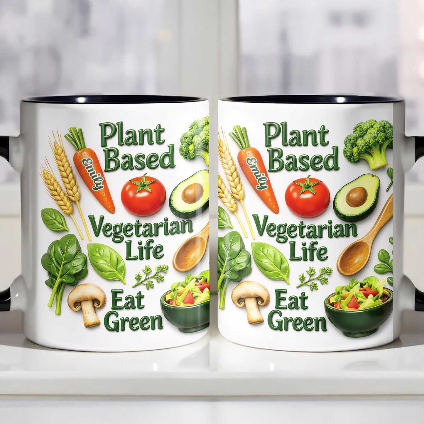 Plant Based Vegetarian Life Eat Green With Fresh Vegetables