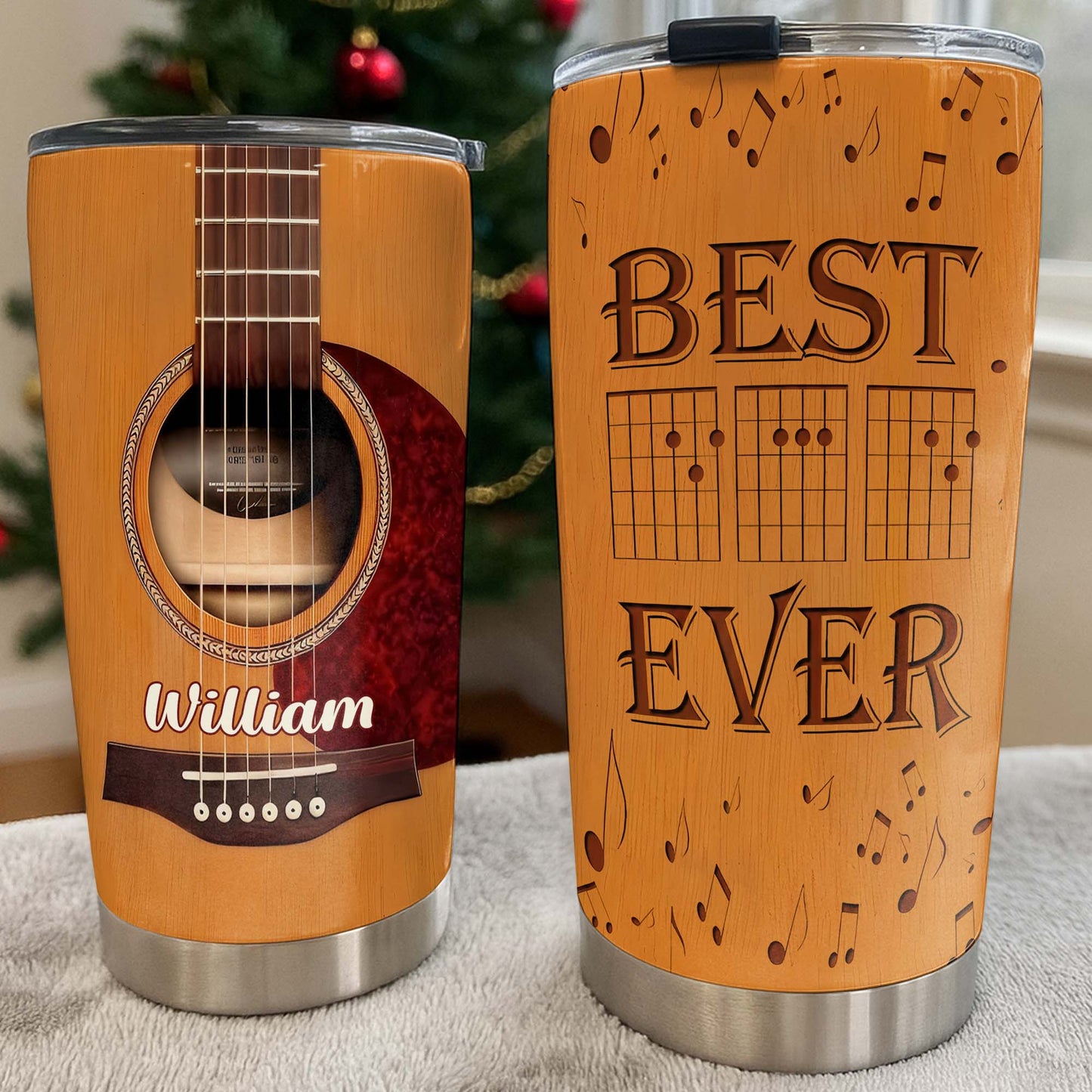 Best Ever Guitar Player Music Notes And Chords - Personalized Custom Stainless Steel Tumbler 20oz 30oz - HOB100_TB