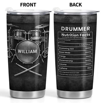 Drummer Nutrition Facts One Legendary Drummer With Drum Set And Sticks