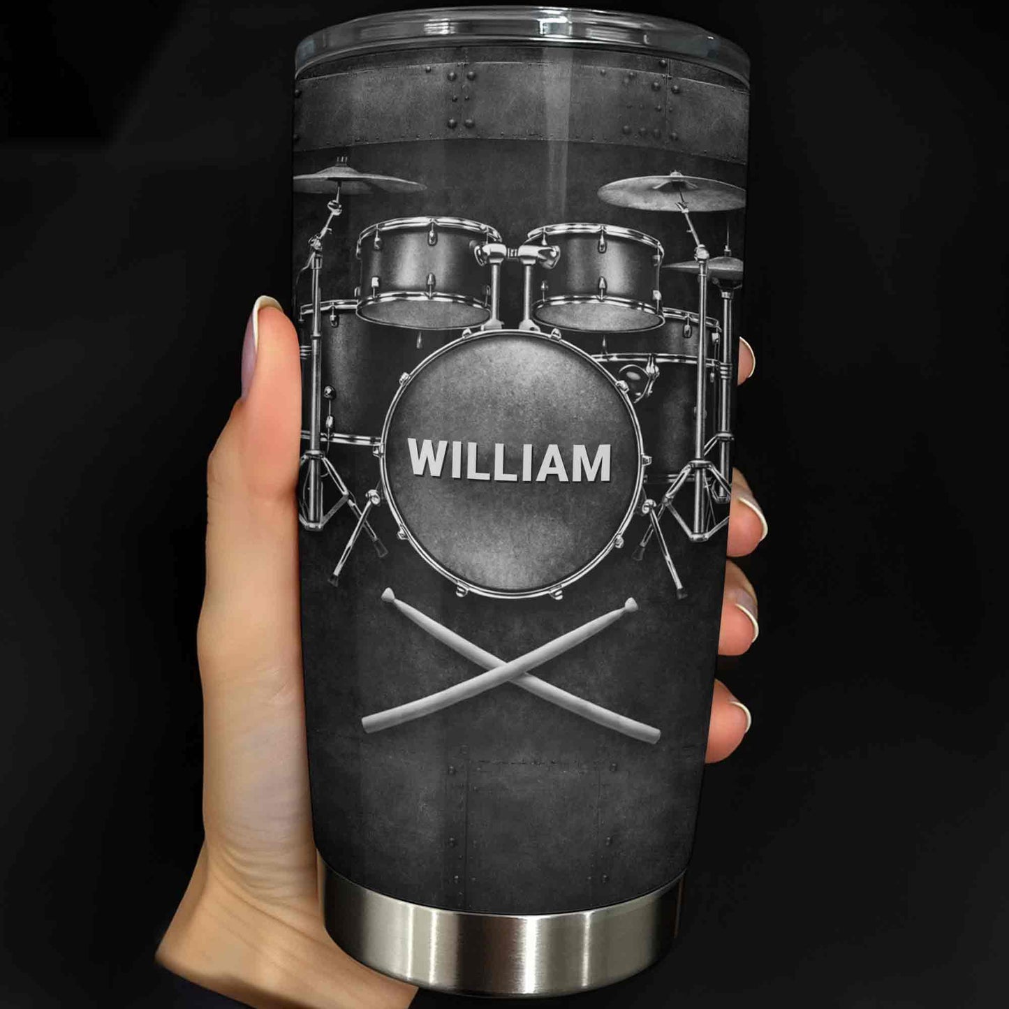 Drummer Nutrition Facts One Legendary Drummer With Drum Set And Sticks